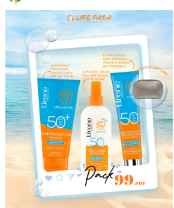 Pack Lirene Sun Family SPF50+Sun Kides creme SPF50+Ecran Invisibel SPF50 &Trousse offert