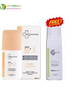 PACK INNOVADERM écran fond de teint solaire spf 50+ 30 ml teinté 01 & mousse nettoyante 150 ml offerte