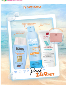 Pack  Isdin Ecran Magic+Spray Transparent kids +Papulex gel nettoyant Et Trousse offert