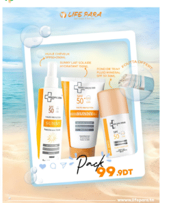 Pack Innovaderm Ecran Teinte +Sunnny lait Solaire Hydratant+Huile Cheveux Et Foutta Offert