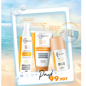 Pack Innovaderm Ecran Teinte +Sunnny lait Solaire Hydratant+Huile Cheveux Et Foutta Offert