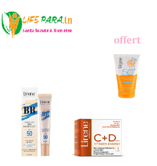 PACK LIRENE /BB CREMA SPF 50  30ML OU CHOIX/CRÈME DE JOUR HYDRATANT ET ÉCLAIRCISSANT OU CHOIX /ECRAN VISAGE SPF 50 ENFANTS (KIDS) 50 ML OFFERT