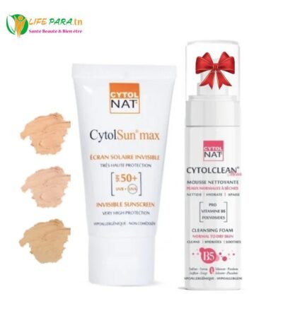 CYTOLNAT CYTOLSUN écran spf 50+ au choix (teinté ou invisible) & CYTOLCLEAN mousse offerte