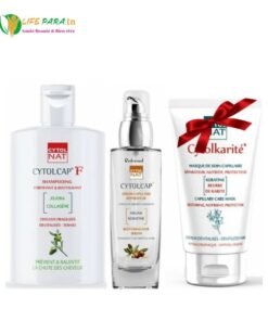 CYTOLNAT Pack Capillaire anti chute CYTOLCAP F Shampoing anti chute & CYTOLCAP sérum & CYTOLKARITE masque réparateur offert