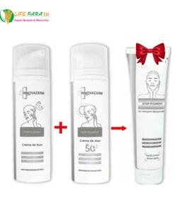 INNOVADERM Pack Antitaches STOP PIGMENT crème de nuit & STOP PIGMENT crème de jour spf 50+ & STOP PIGMENT gel nettoyant éclaircissant 150 ml offert