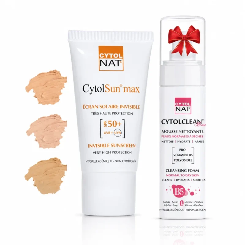 Pack DUO CYTOLNAT CYTOLSUN (teinté ou invisible) + CYTOLCLEAN MOUSSE