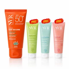 SVR SUN SECURE crème solaire spf 50+ & SVR gel nettoyant 55 ml (au choix)offert