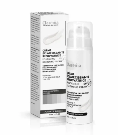 Clarenia Crème Éclaircissante Rénovatrice SPF20 Peau Mixte à Grasse 50 ml