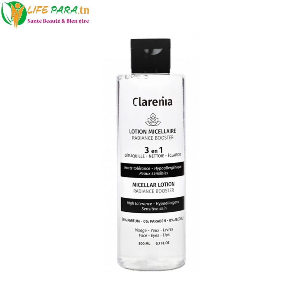 Clarenia Eau Micellaire Radiance Booster 3 en 1 – 200 ml