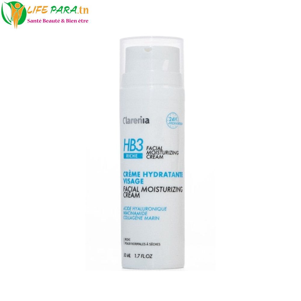 Clarenia HB3 Crème Hydratante Visage Riche 50 ml
