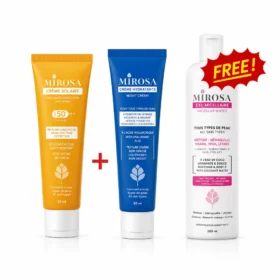 MIROSA Pack hydratant éclaircissant : Crème de jour SPF30 + Crème de nuit anti rides + Eau micellaire 200 ml offerte