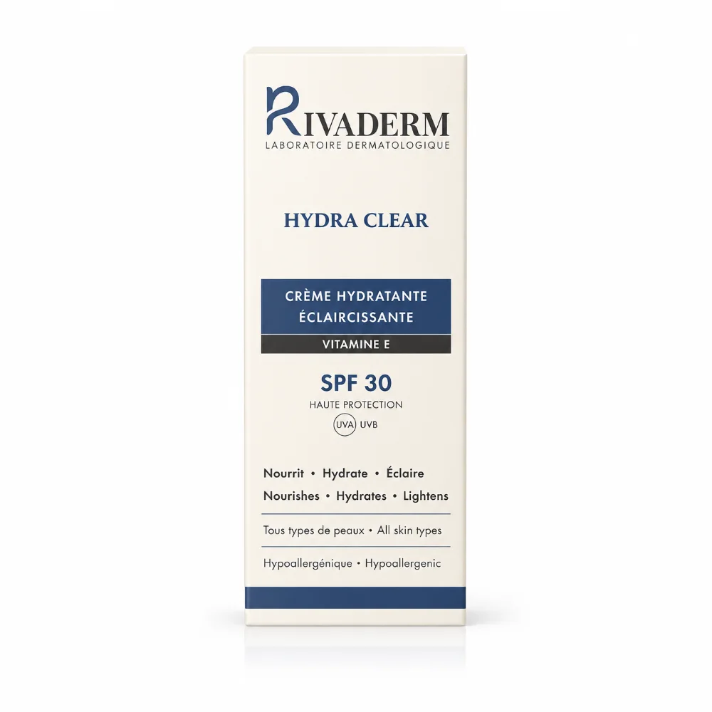 Rivaderm Hydra Clear Crème Hydratante Éclaircissante SPF30 – 100 ml Rivaderm Hydra Clear Crème Hydratante Éclaircissante SPF30 – 100 ml
