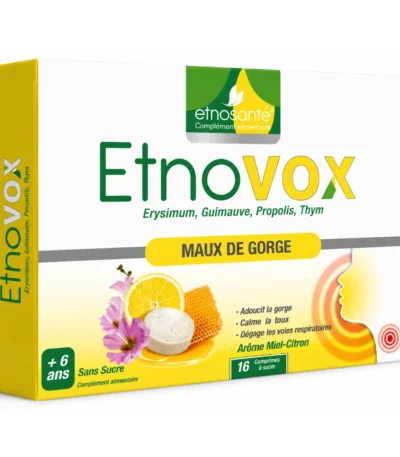 ETNOSANTÉ ETNOVOX Maux de Gorge Miel Citron 16 Comprimés