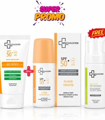 Innovaderm Pack Écran Teinté + Écran Invisible + Mousse Nettoyante