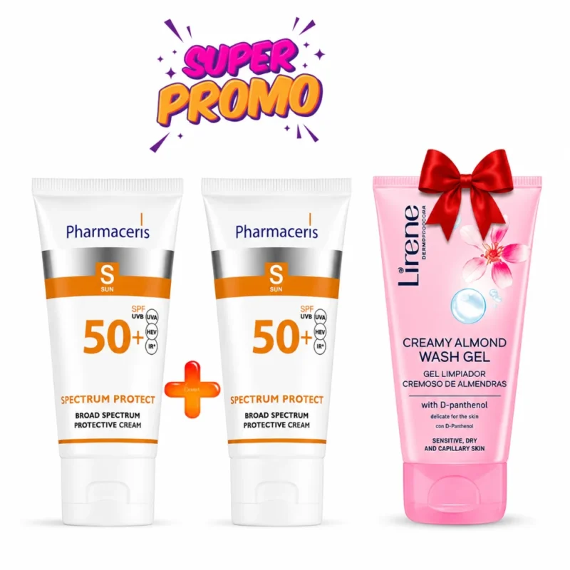 PACK PHARMACERIS : Pharmaceris S Spectrum Face Cream SPF50+ Duo & Lirene Gel Nettoyant au choix offert