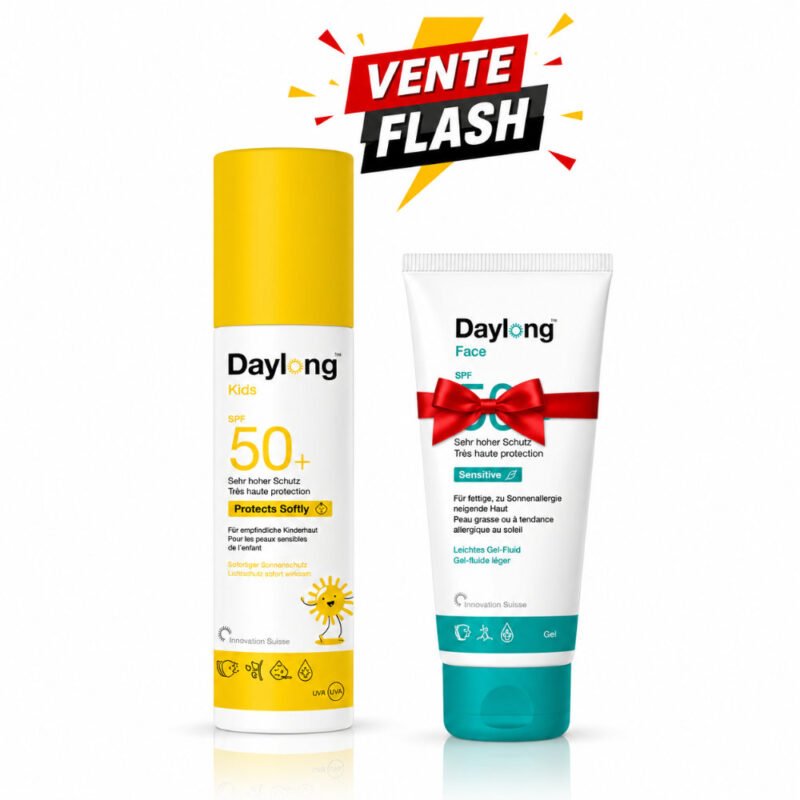 Pack Daylong Kids 150 ml + Daylong Face Gel Fluide Léger 50 ml offert