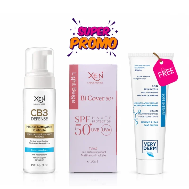 XEN Pack Trio (Bicover écran teinté + CB3 mousse 200 ml+ Veryderm crème 100 ml Offerte)