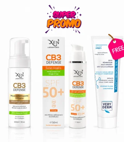 XEN Pack Trio (CB3 Écran + CB3 Mousse 200 ml + Veryderm crème 100 ml offerte)