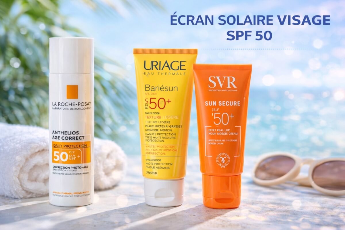 écran solaire visage SPF 50 protection peau