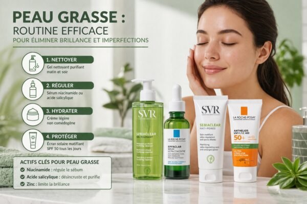 routine peau grasse soins visage anti brillance et imperfections