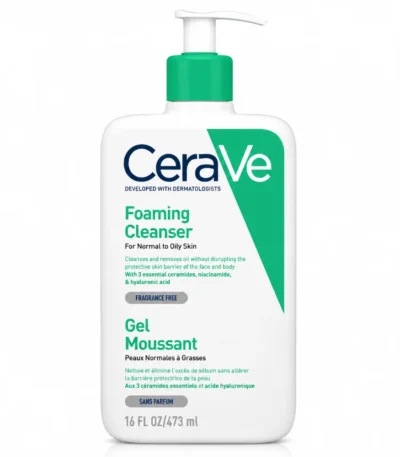 CERAVE - GEL MOUSSANT NETTOYANT PEAUX NORMALES A GRASSES 473 ML-3337875597357
