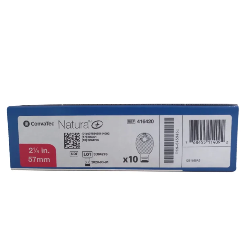 POCHE DE COLOSTOMIE NATURA 57 SCRATCH 1 PIÈCE est un dispositif de stomie avec filtre, fermeture InvisiClose et fixation scratch sécurisée. Diamètre 57 mm Système une pièce confortable Fermeture InvisiClose sécurisée Filtre anti-odeur intégré Fixation scratch stable