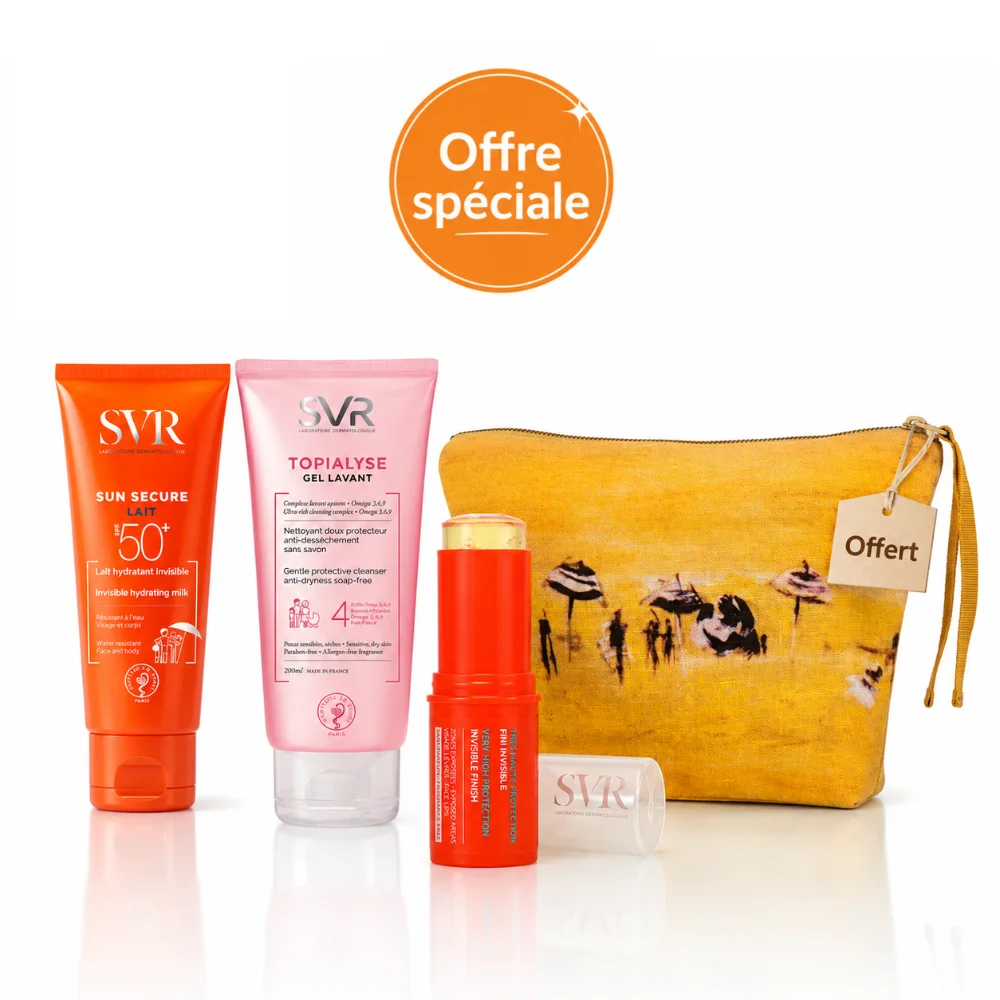 Pack SVR Sun Secure SPF50+ + Topialyse Gel Lavant + Trousse Plage Offerte Pack SVR Sun Secure SPF50+ + Topialyse Gel Lavant + Trousse Plage Offerte Lifepara Tunisie