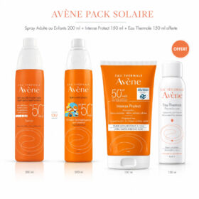 AVENE PACK SOLAIRE : Spray Adulte ou Enfants 200 ml + Lait Intense Protect 150 ml + Spray Eau Thermale 150 ml offert