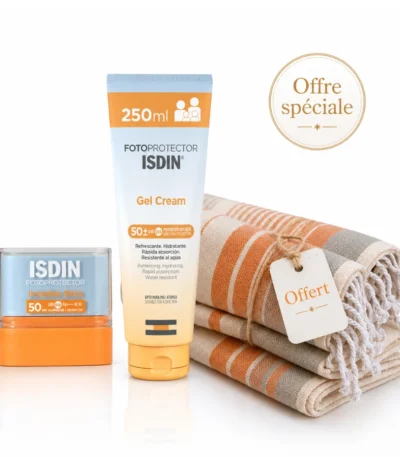 pack isdin creme gel 250 + fouta de plage offerte Lifepara Tunisie