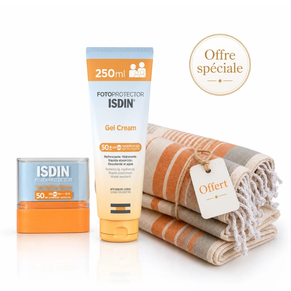pack isdin creme gel 250 + fouta offerte pack isdin creme gel 250 + fouta de plage offerte Lifepara Tunisie