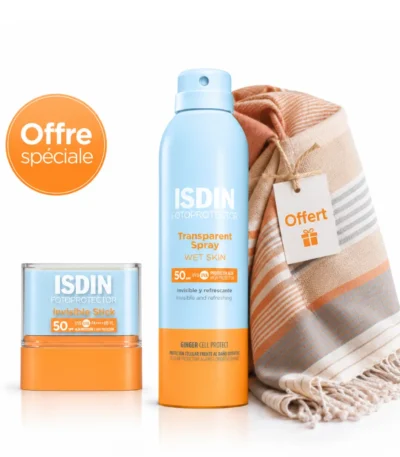 pack isdin spray + fouta de plage offerte Lifepara Tunisie