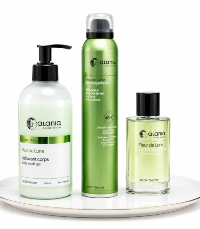ALANIA Pack Fleur de Lune Déo 200ml + Parfum 100ml + Gel 200ml