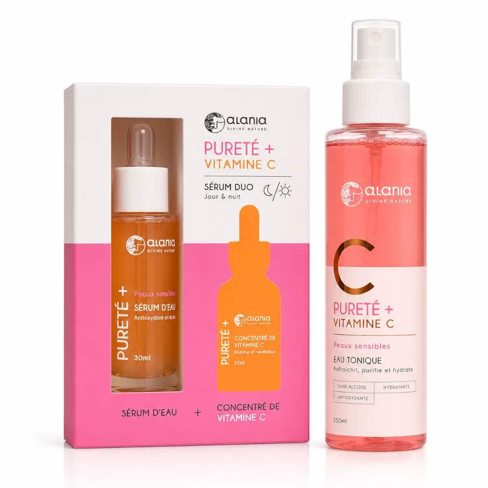 ALANIA Pureté + Vitamine C Serum Duo Jour Et Nuit + ALANIA PURETE+C VIT EAU TONIQUE 150ML ALANIA Pureté + Vitamine C Serum Duo Jour Et Nuit + ALANIA PURETE+C VIT EAU TONIQUE 150ML