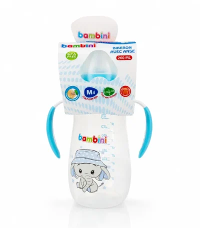 BAMBINI Biberon Large avec Anses 260ml 902-8859258609020