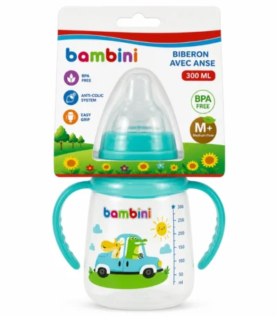 BAMBINI Biberon Large avec Anses 300ml 904-8859258609044
