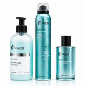 1 PACK ALANIA Deo Parfume Pierre de soleil 200ML + PARFUN 100ML + GEL LAVANT 200