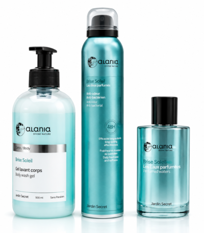 1 PACK ALANIA Deo Parfume Pierre de soleil 200ML + PARFUN 100ML + GEL LAVANT 200