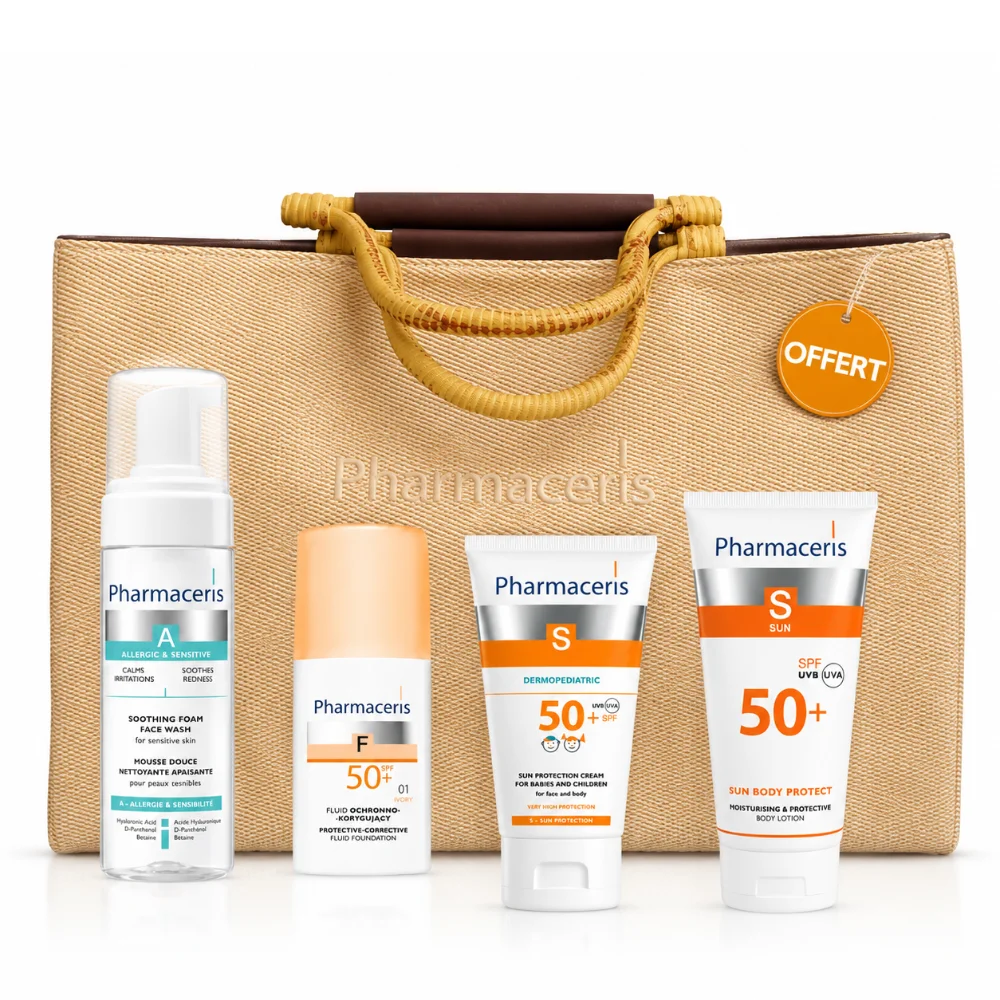 pack pharmaceris Pack Pharmaceris Solaire : Lait Solaire pédiatrique ou adulte + Ecran Teinté au Choix+ Mousse nettoyante au choix + Sac offert