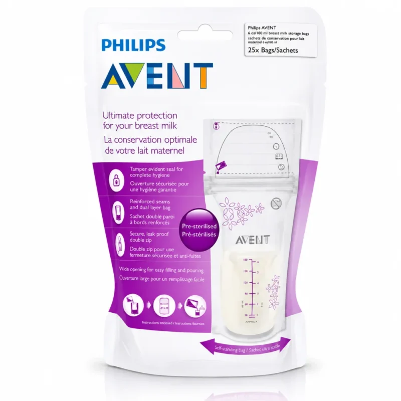 AVENT SACHET DE CONSERVATION LAIT PRESTERILISE 25 PIECES