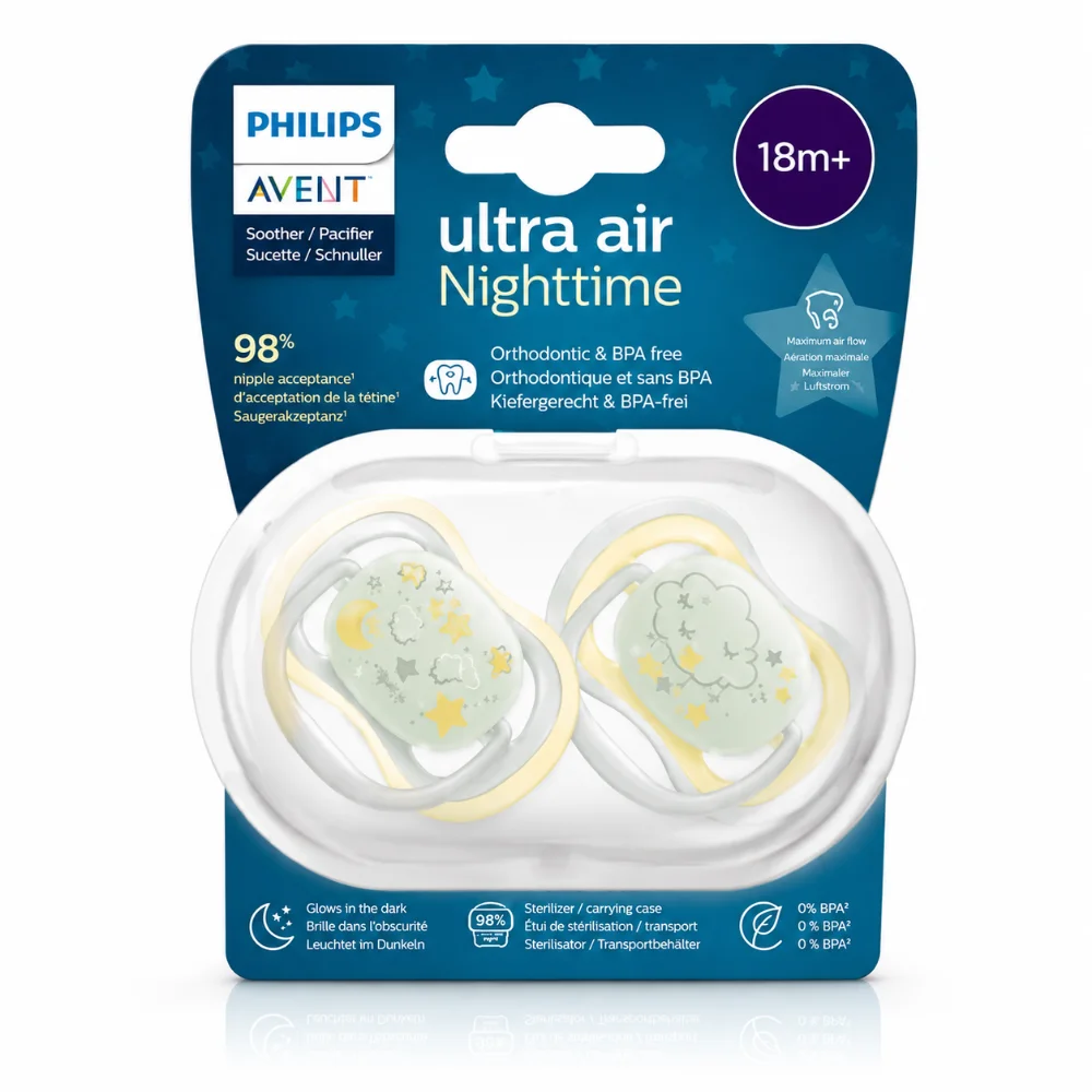 AVENT SUCETTE NUIT ULTRA AIR REF SCF376/01 18M+