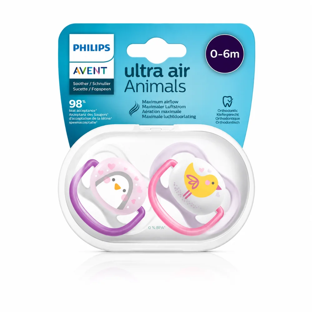 AVENT Sucette Fille Collection Animal 0-6M
