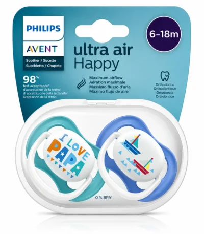 AVENT Sucette Garçon Collection Papa 6-18M-8710103949220