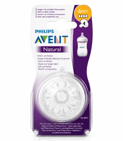 AVENT Tétine Natural 6M+ 2 pièces-8710103874034