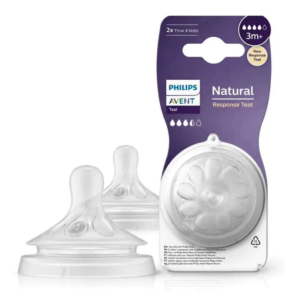 Philips Avent Tetines Natural Response 3m+ - Debit 4 - Lot De 2