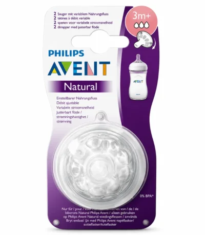 AVENT Tétines Natural Débit Variable 3M+ 2pcs-8710103874096