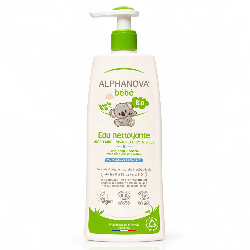 Alphanova Bébé Eau nettoyante bio toilette de bébé 500 ml Alphanova Bébé Eau nettoyante bio toilette de bébé 500 ml-3760075070045