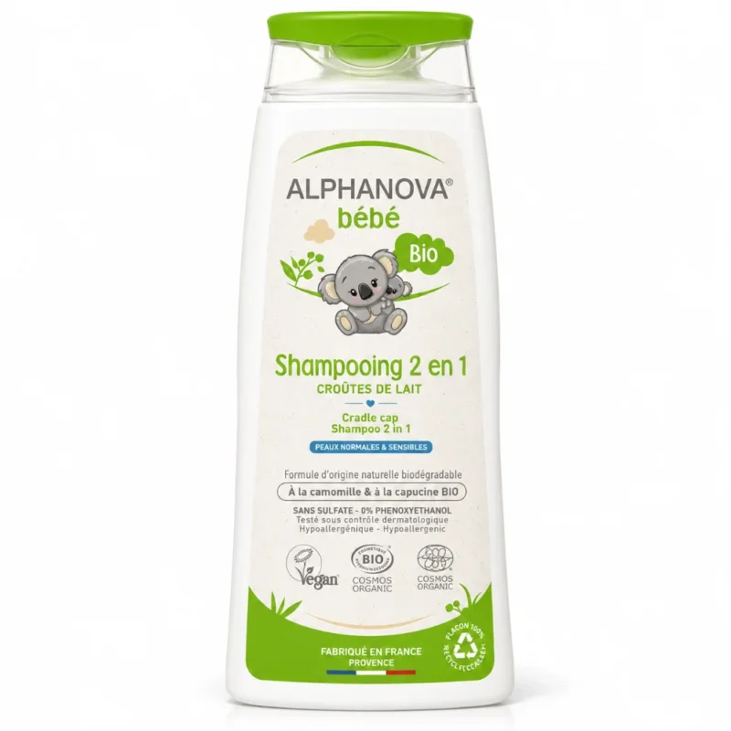 Alphanova Bébé Shampooing bébé bio 2 en 1 – croûtes de lait-3760075070304