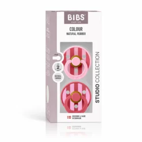 BIBS 02 SUCETTES COLOUR NATURAL BLOCK PINK CORAL MIX SIZE 2 6M+-5713795267521