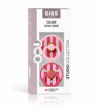 BIBS 02 SUCETTES COLOUR NATURAL BLOCK PINK CORAL MIX SIZE 2 6M+-5713795267521