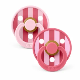 BIBS 02 SUCETTES NATURAL RUBBER BABY PINK CORAL SIZE1 0M+-5713795267583